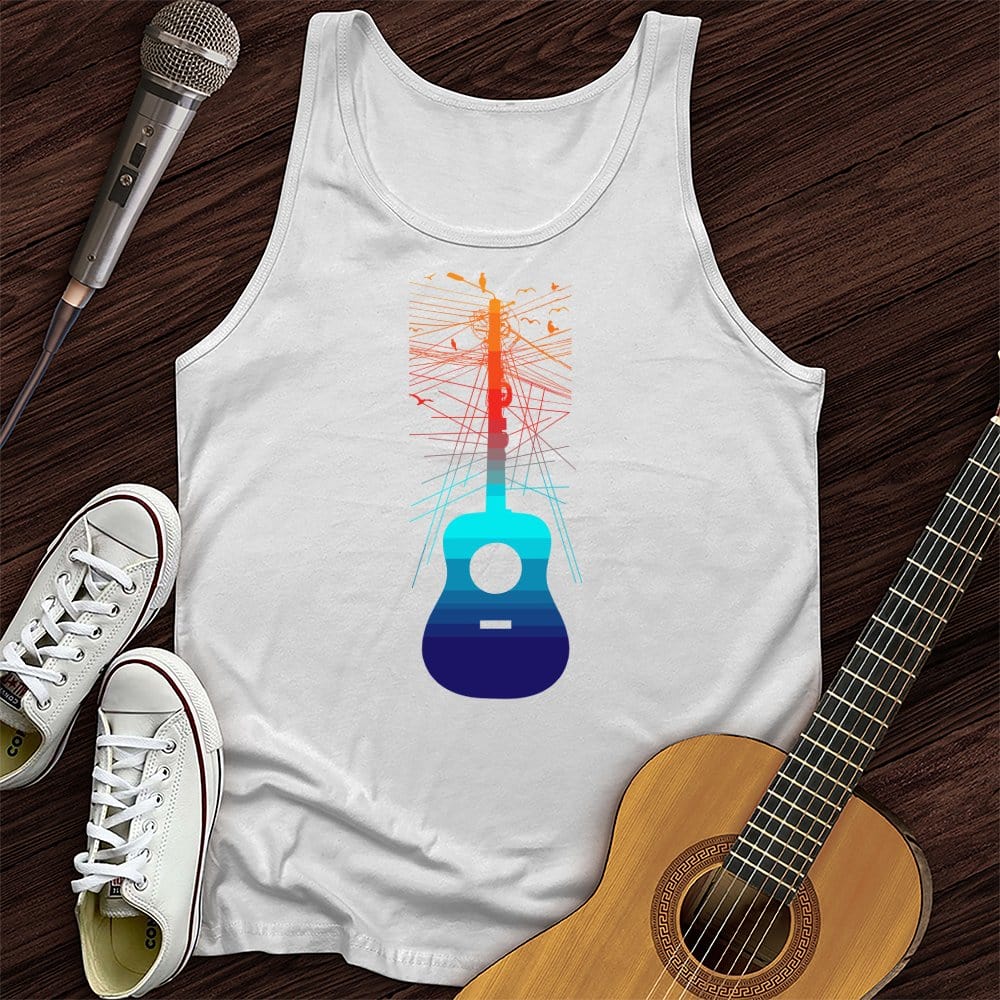 Printify Tank Top White / XS Birds On A Guitar Unisex Tank Top