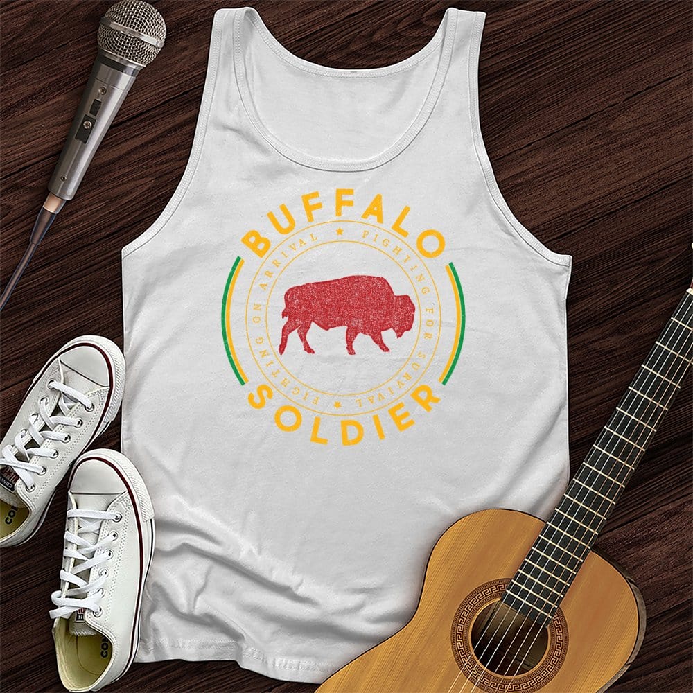 Printify Tank Top White / XS Buffalo Soldier Tank Top