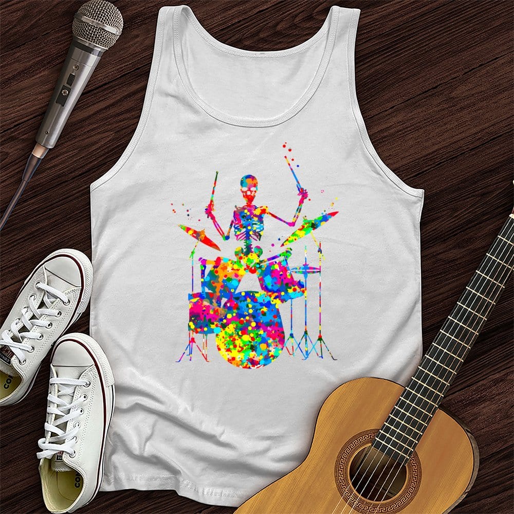 Printify Tank Top White / XS Colorful Souls Drummer Tank Top