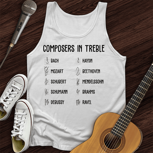 Printify Tank Top White / XS Composers In Treble Tank Top