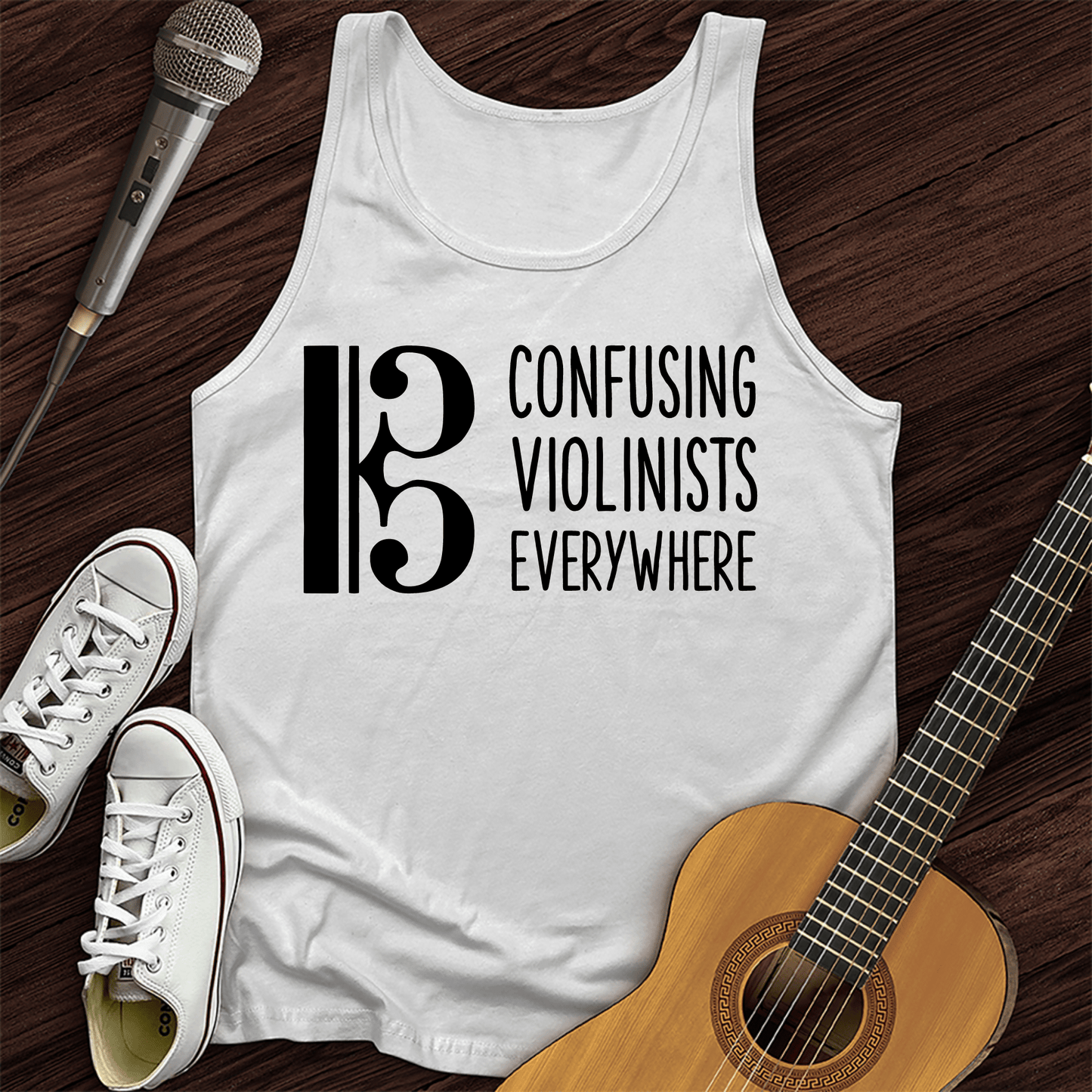 Printify Tank Top White / XS Confusing Violinists Tank Top