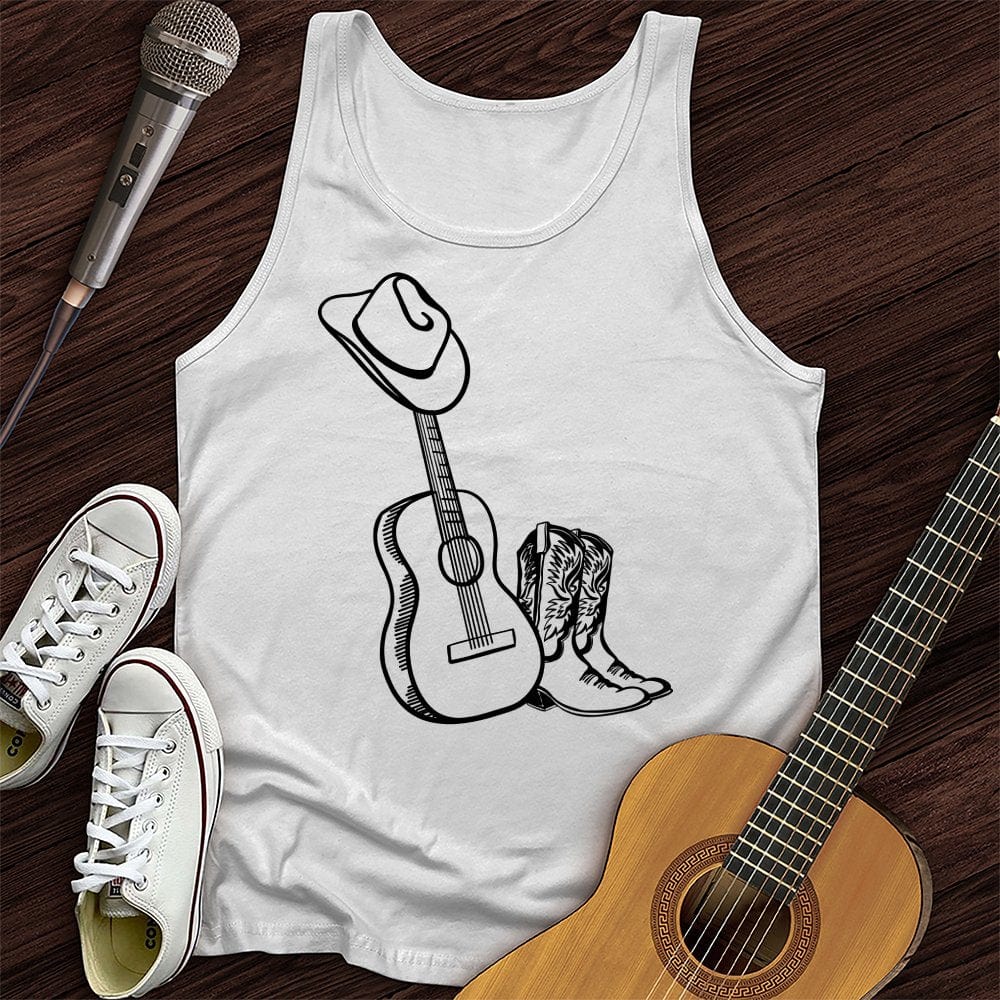 Printify Tank Top White / XS Country Acoustic Unisex Tank Top