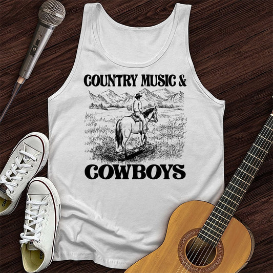 Printify Tank Top White / XS Cowboy Country Unisex Tank Top