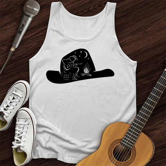 Printify Tank Top White / XS Cowboy Hat Unisex Tank Top