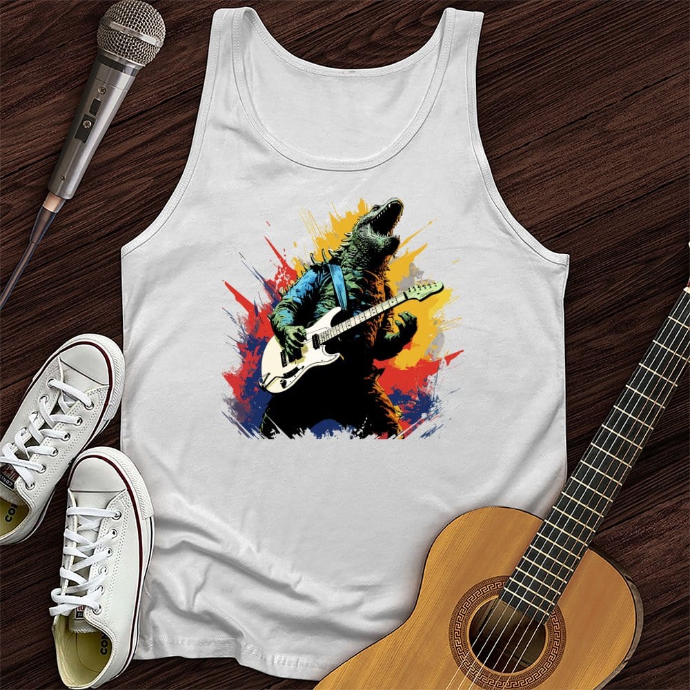 Printify Tank Top White / XS Dino Rocker Unisex Tank Top