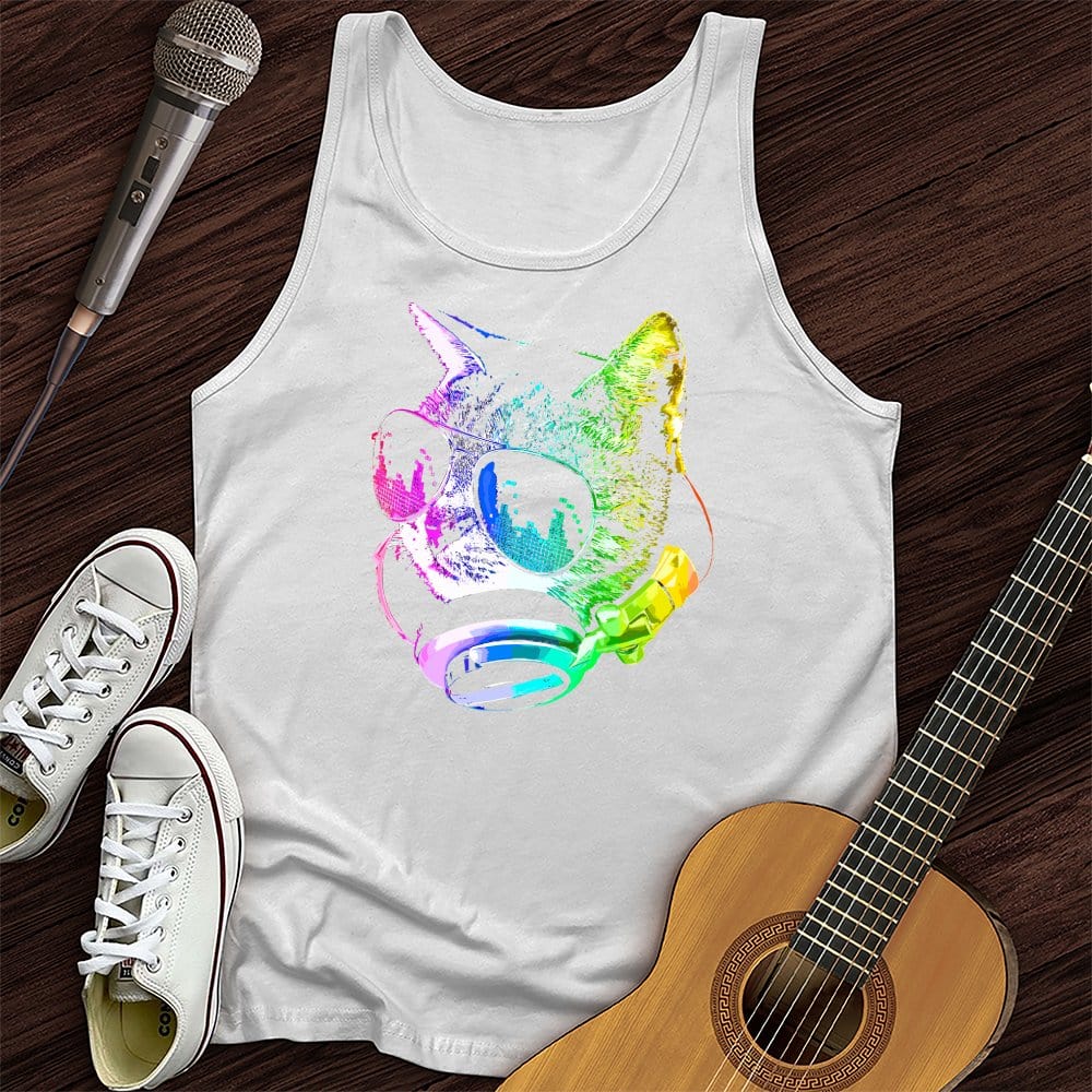 Printify Tank Top Disco Cat Unisex Tank Top