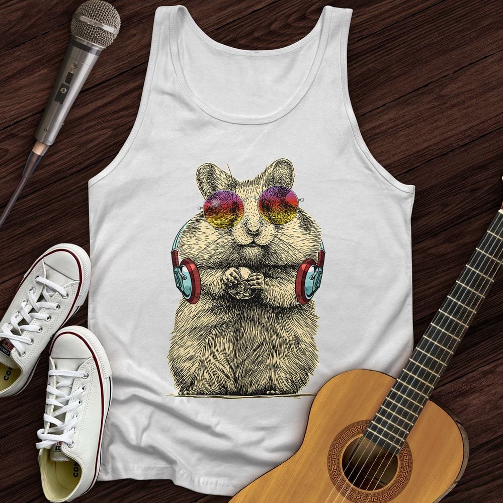 Printify Tank Top White / XS DJ Hampster Unisex Tank Top