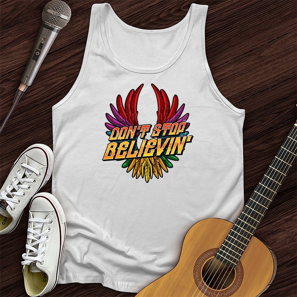 Printify Tank Top White / XS Don't Stop Believin' Unisex Tank Top