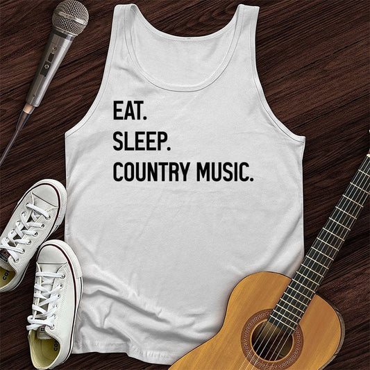 Printify Tank Top White / XS Eat, Sleep, Country Unisex Tank Top