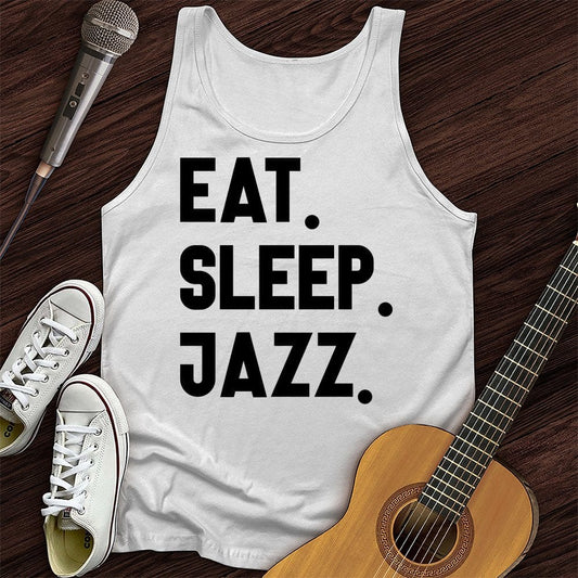 Printify Tank Top White / XS Eat Sleep Jazz Unisex Tank Top