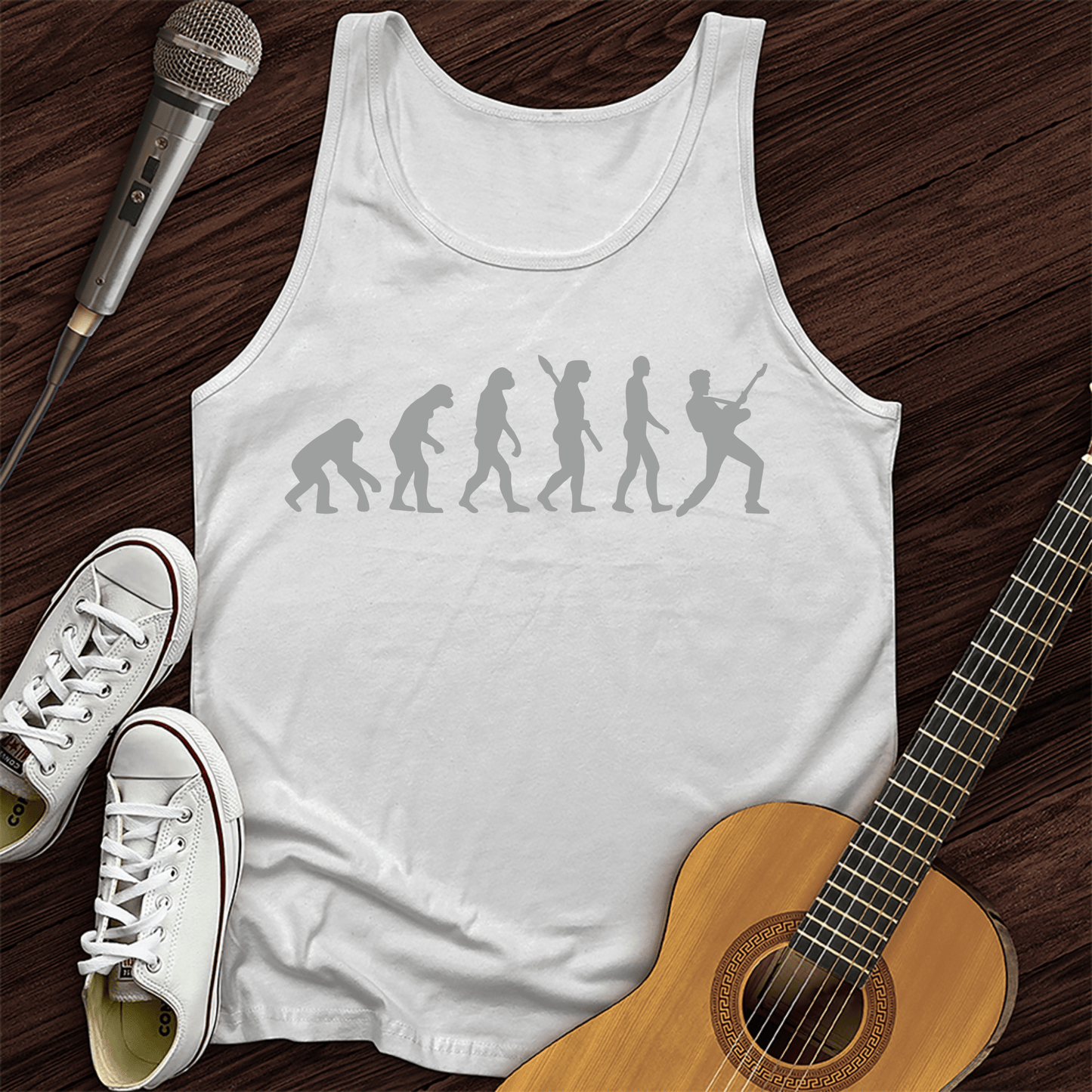 Printify Tank Top White / XS Evolution of Rock Unisex Tank Top