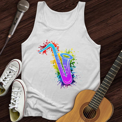 Printify Tank Top White / XS Graffiti Sax Unisex Tank Top