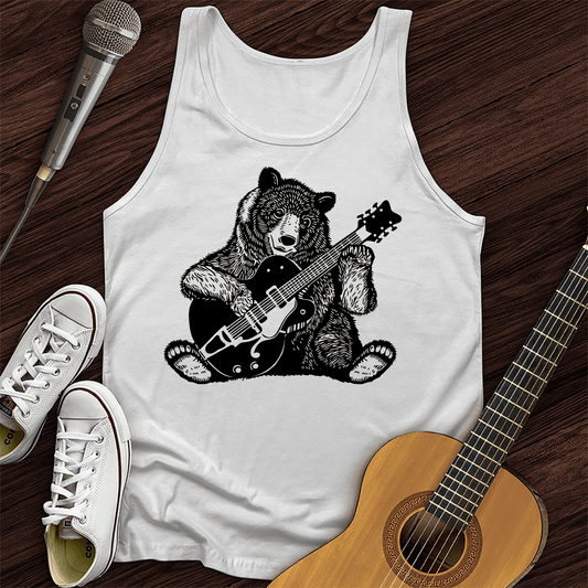 Printify Tank Top White / XS Guitar Bear Unisex Tank Top