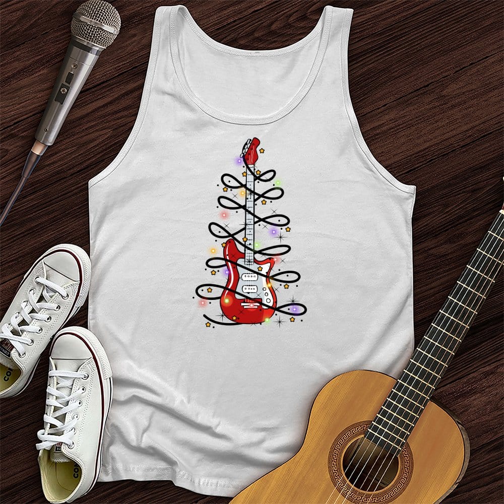 Printify Tank Top White / XS Guitar Christmas Lights Unisex Tank Top