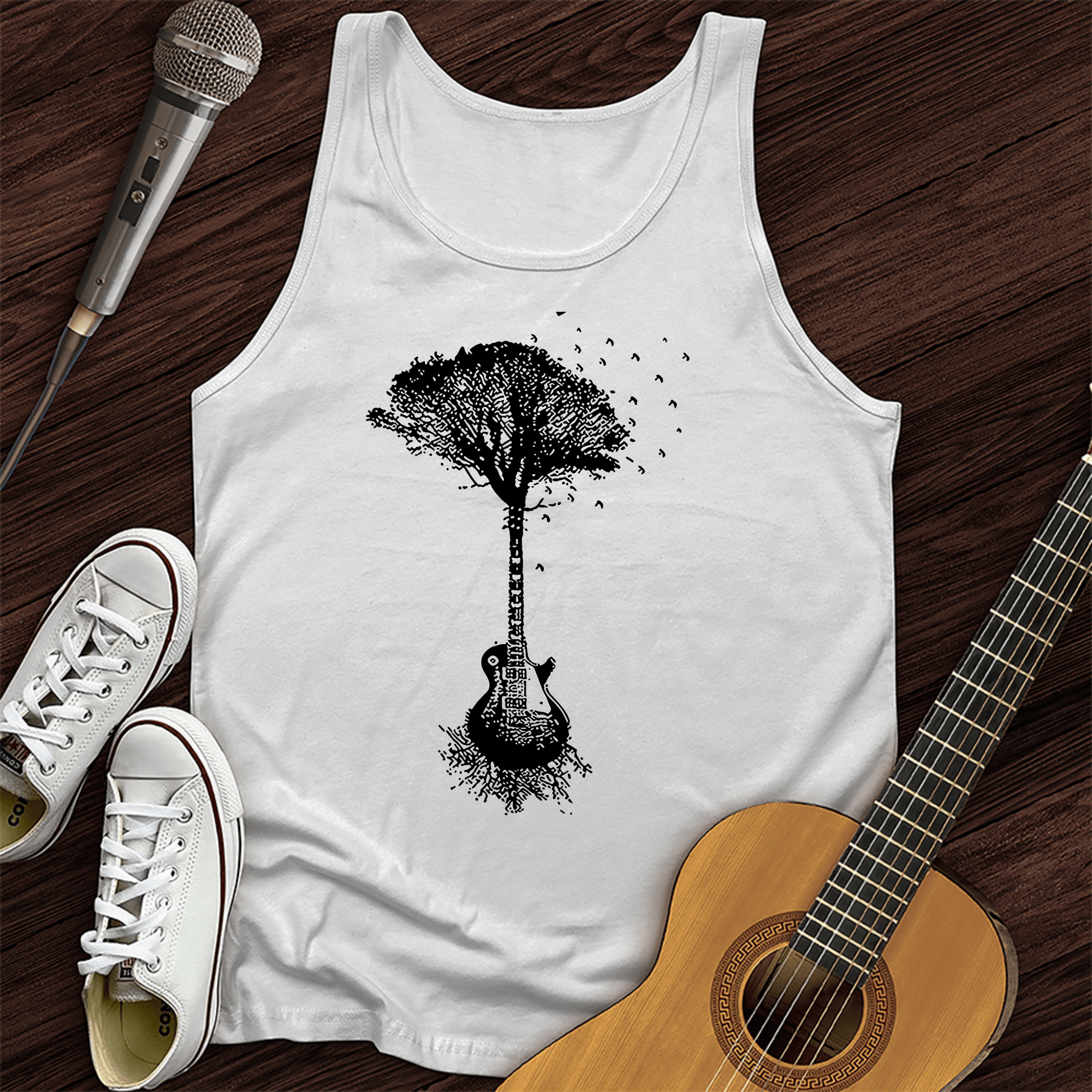 Printify Tank Top White / XS Guitar Roots Unisex Tank Top