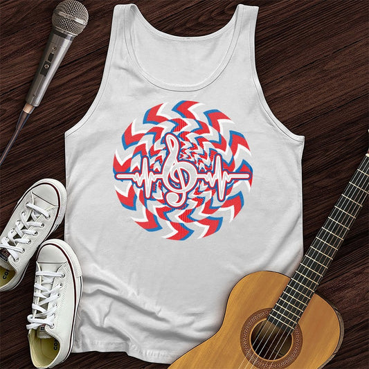 Printify Tank Top White / XS Heartbeat Music Note Unisex Tank Top