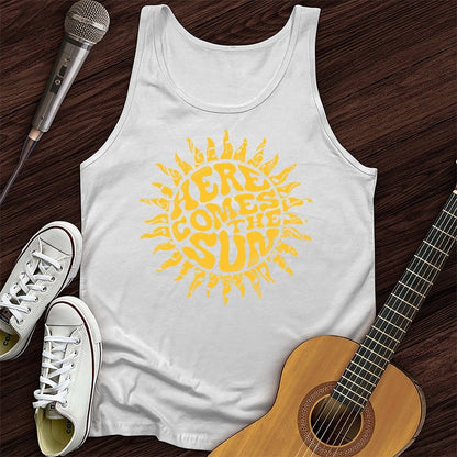 Printify Tank Top White / XS Here Comes The Sun Unisex Tank