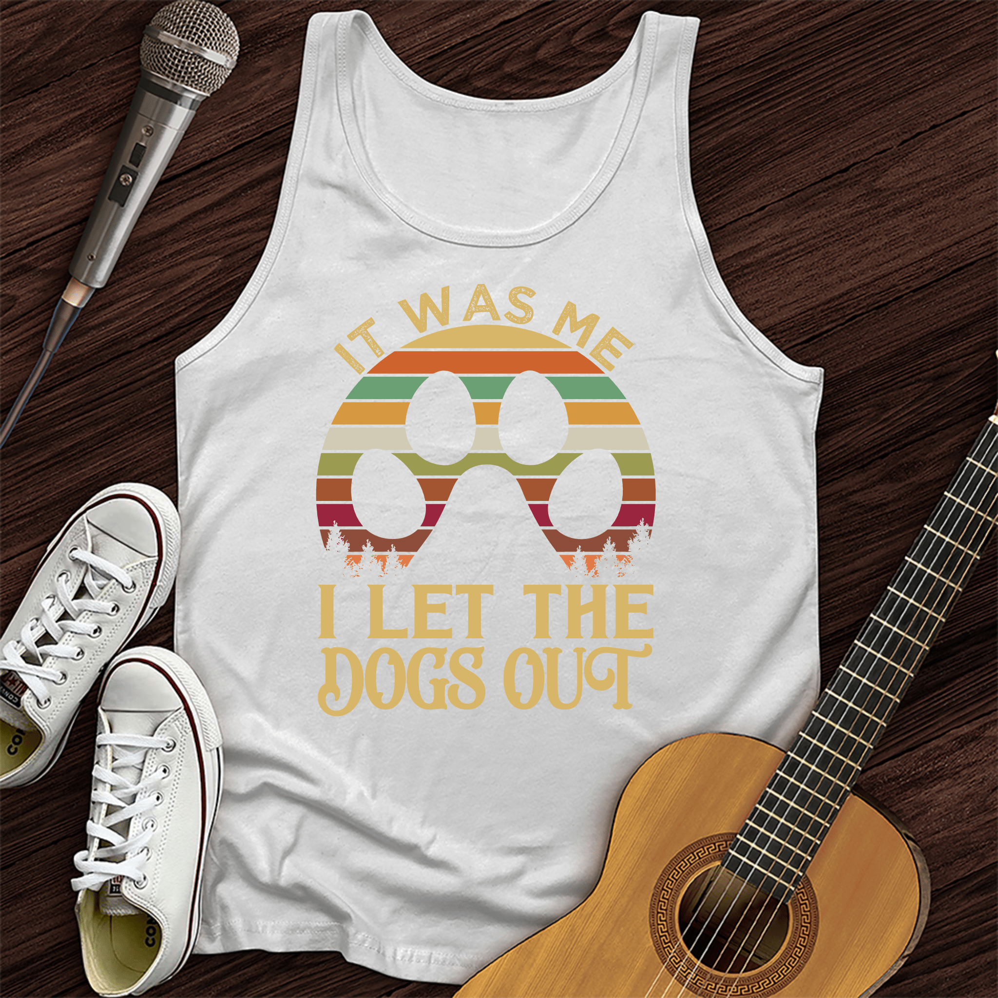 Printify Tank Top White / XS I Let The Dogs Out Unisex Tank Top