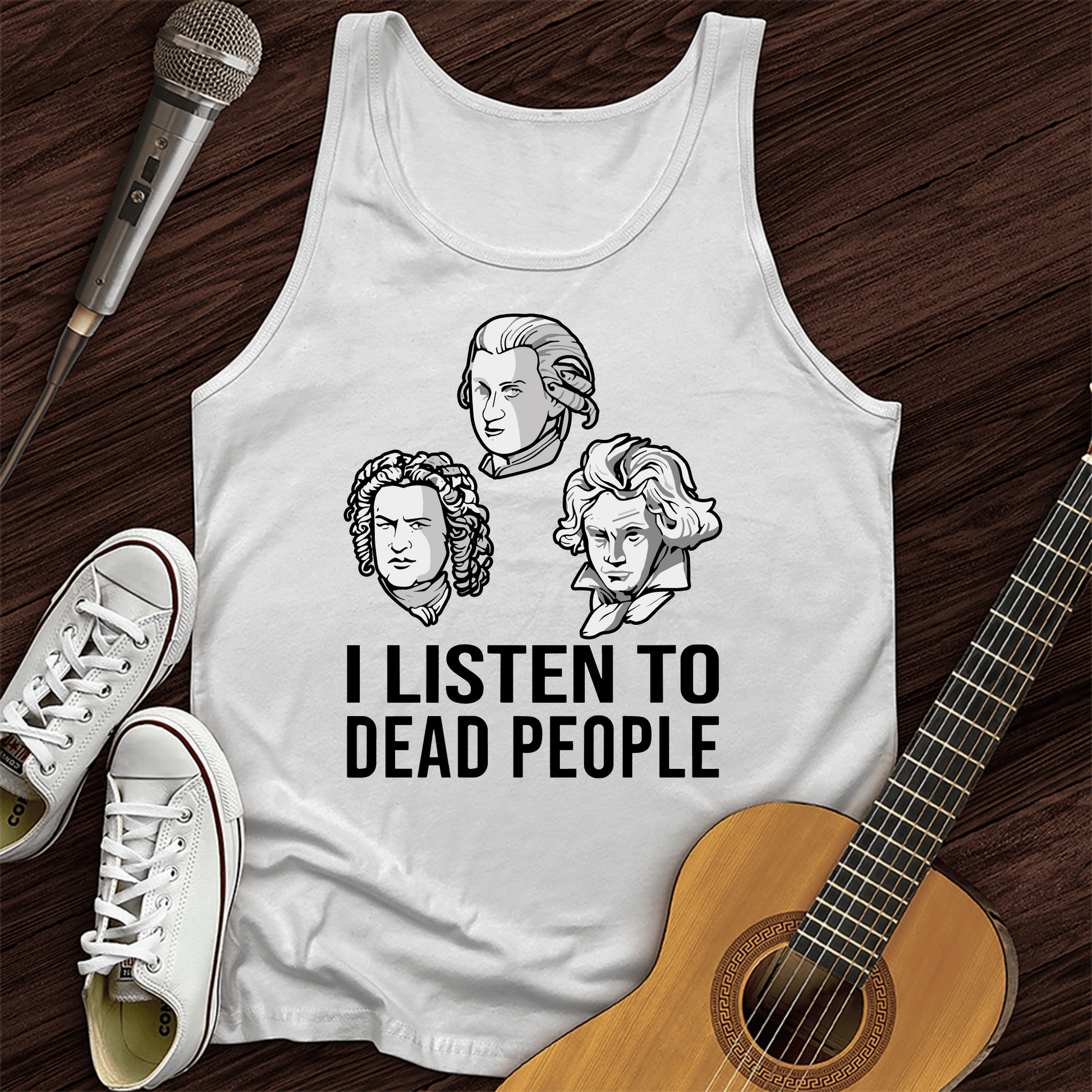Printify Tank Top White / XS I Listen To Dead People Tank Top