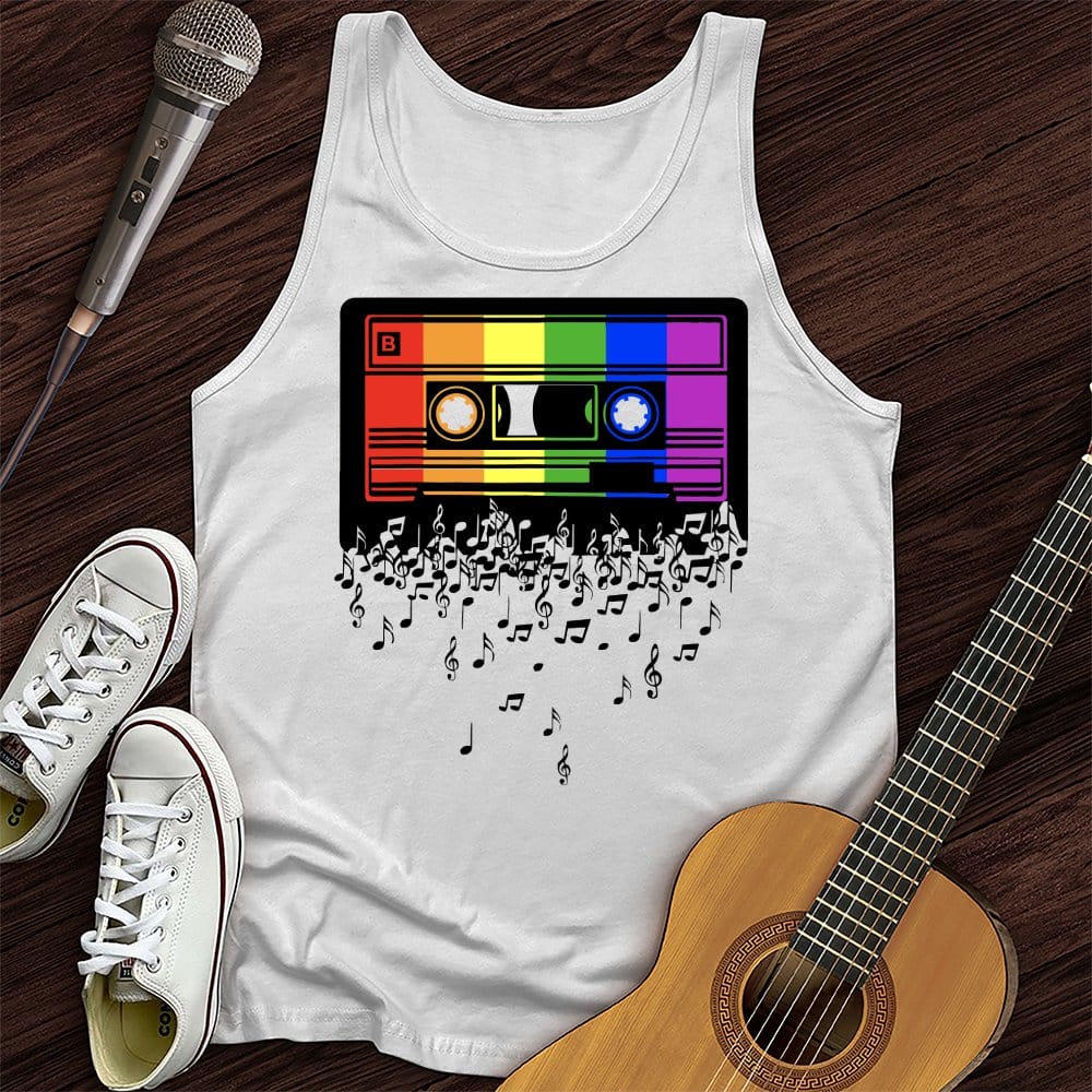 Printify Tank Top White / XS Melting Cassette Tape Unisex Tank Top