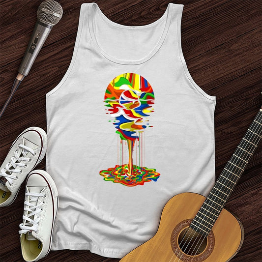 Printify Tank Top White / XS Melting Rainbow Vinyl Tank Top