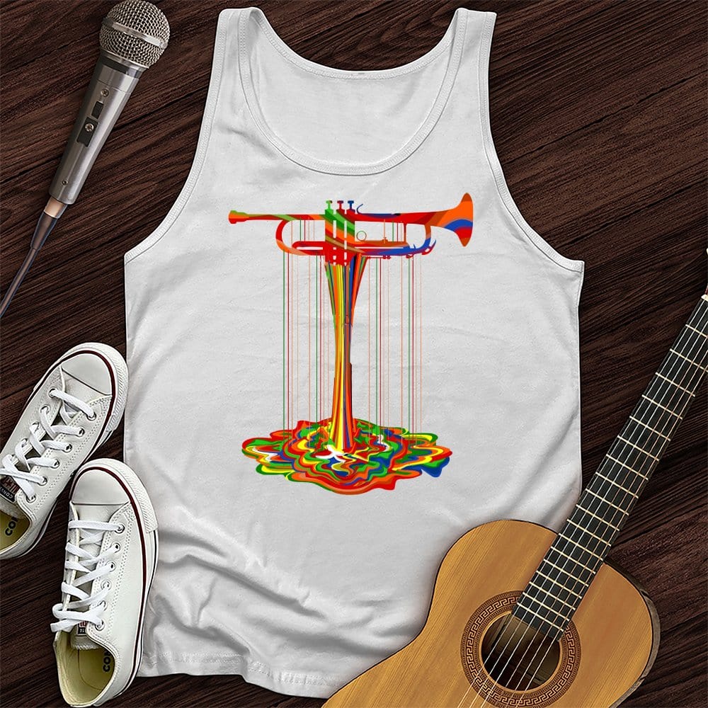 Printify Tank Top White / XS Melting Trumpet Unisex Tank Top