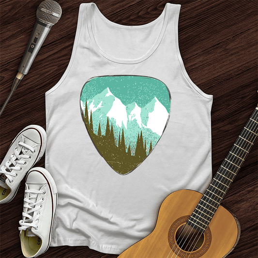 Printify Tank Top White / XS Mountain Guitar Pick Unisex Tank Top