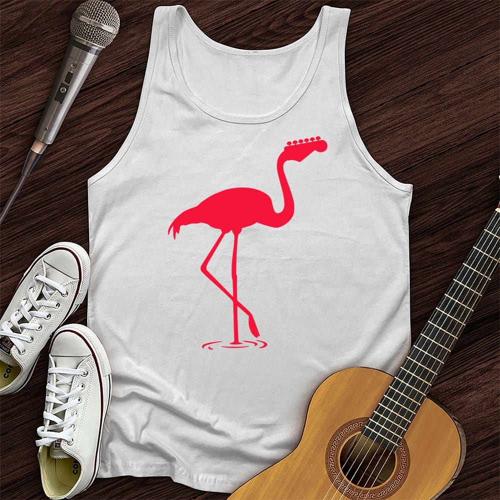 Printify Tank Top White / XS Music Flamingo Unisex Tank Top