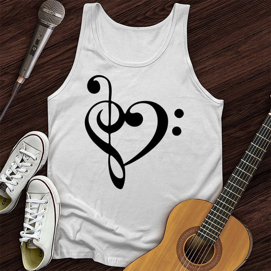 Printify Tank Top White / XS Music Heart Unisex Tank Top