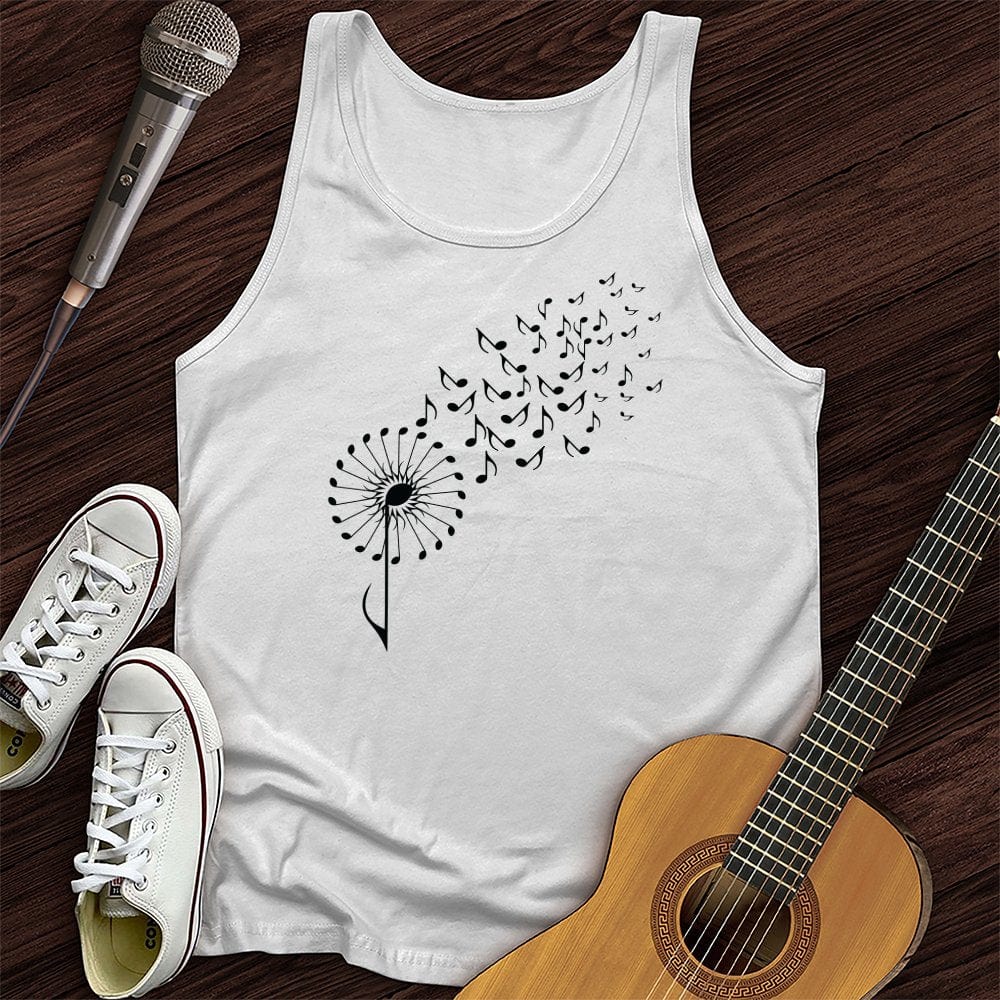 Printify Tank Top White / XS Music Note Dandelion Unisex Tank Top