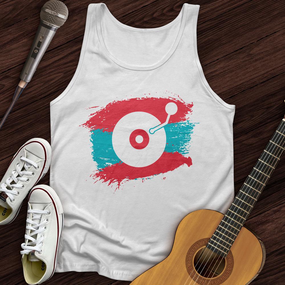 Printify Tank Top White / XS Painted Record Unisex Tank Top