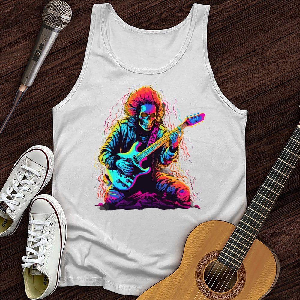 Printify Tank Top White / XS Pastel Skeleton Guitar Tank Top