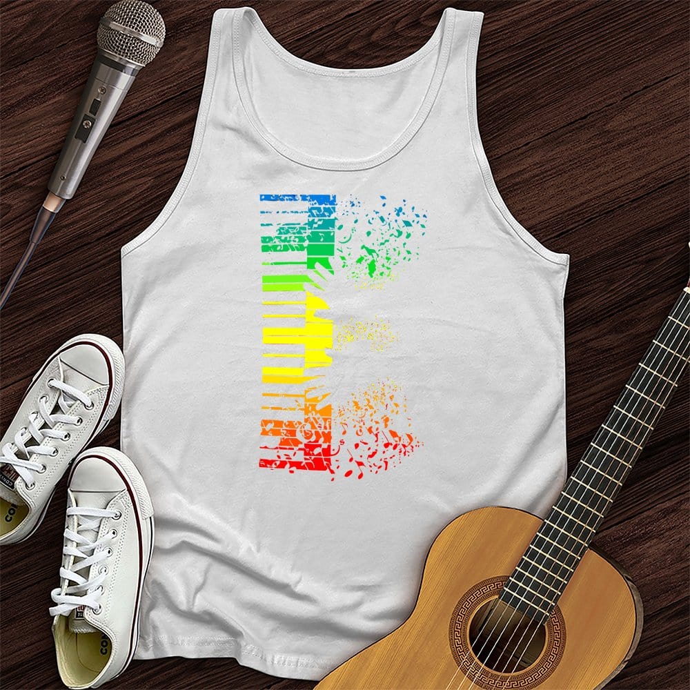 Printify Tank Top White / XS Piano Man Unisex Tank Top