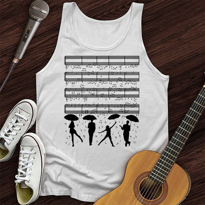 Printify Tank Top White / XS Raining Music Notes Tank Top