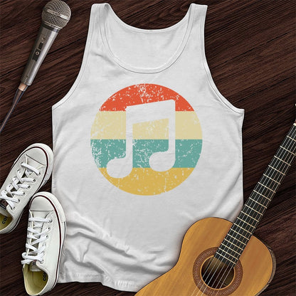 Printify Tank Top White / XS Retro Music Note Unisex Tank Top