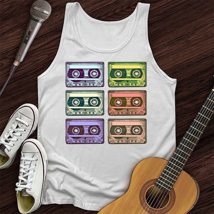 Printify Tank Top White / XS Retro Rock Tapes Unisex Tank Top