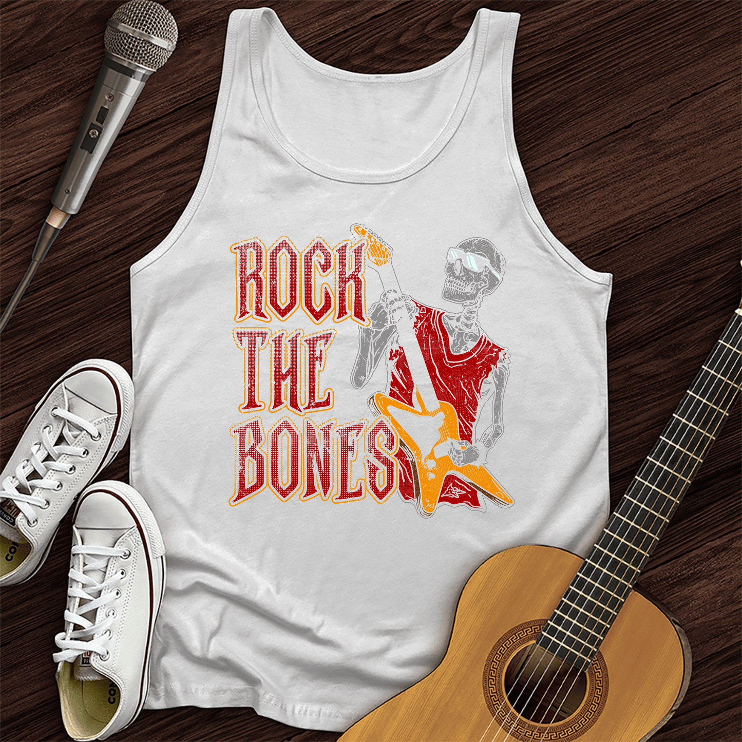 Printify Tank Top White / XS Rock The Bones Unisex Tank Top