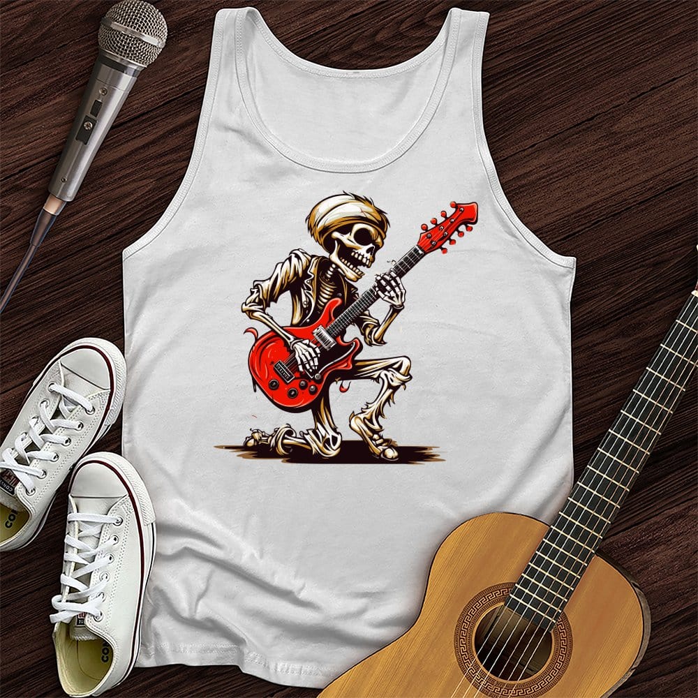 Printify Tank Top White / XS Skeleton Guitar Cartoon Unisex Tank Top