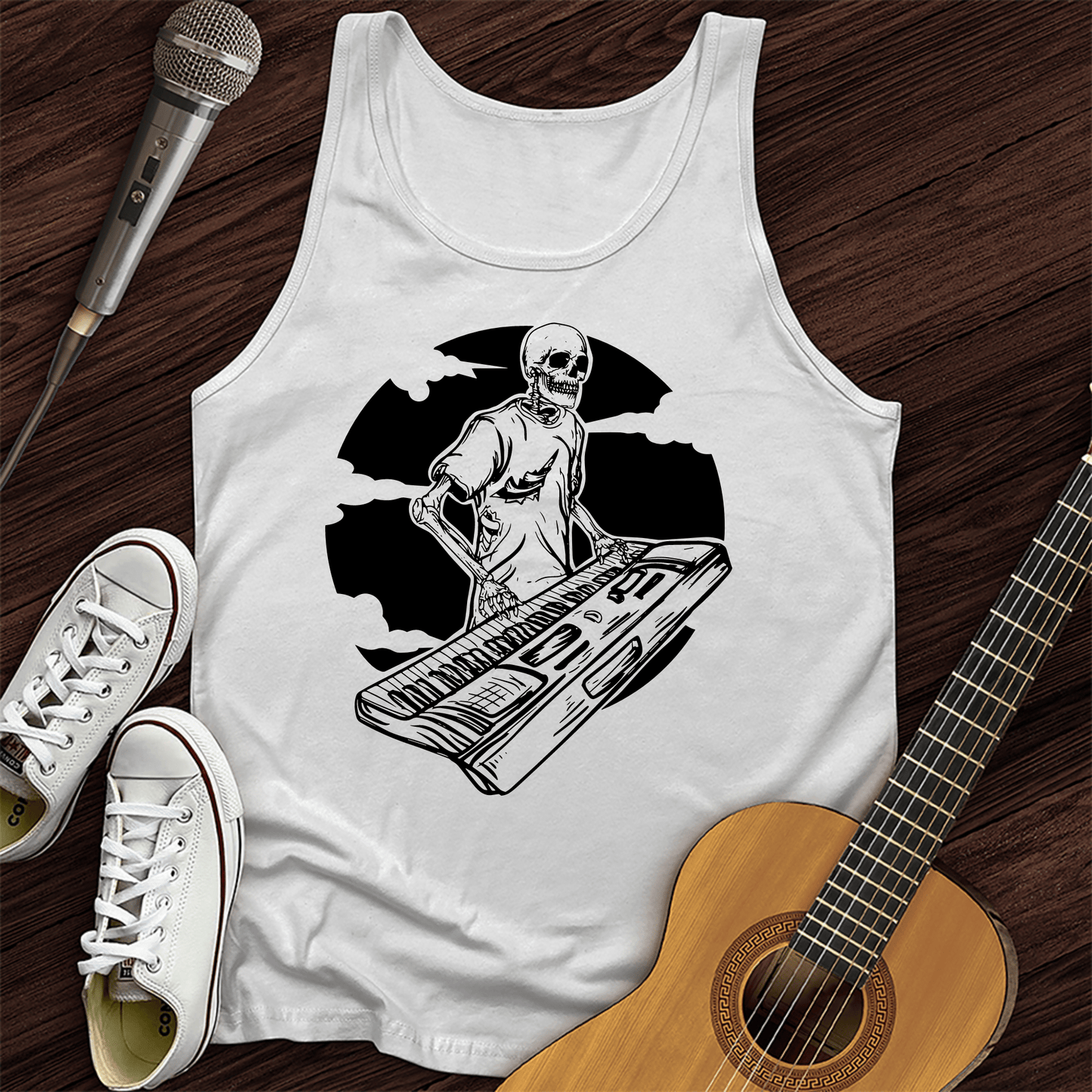 Printify Tank Top White / XS Skeleton Keyboard Unisex Tank Top