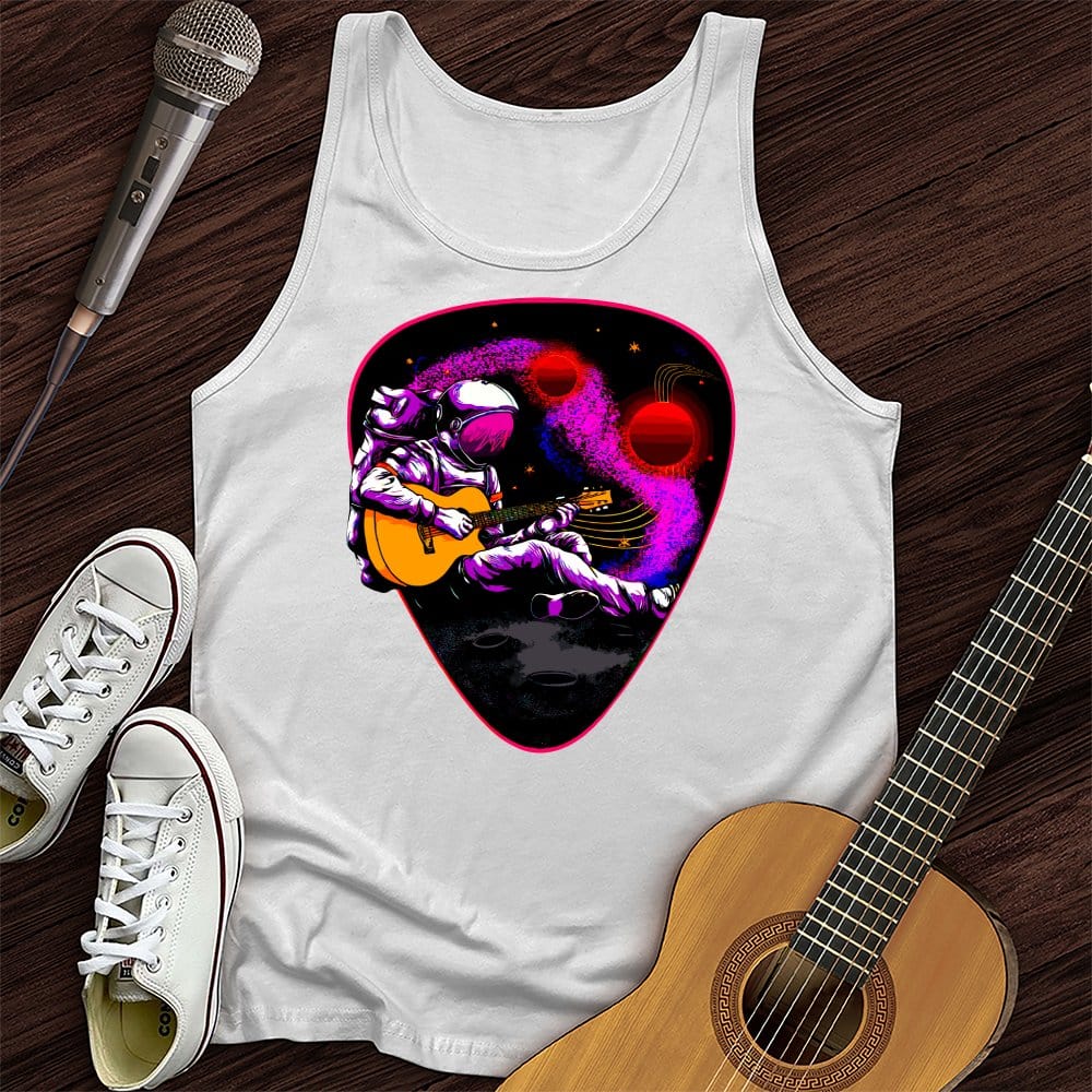 Printify Tank Top White / XS Space Guitar Plectrum Unisex Tank Top