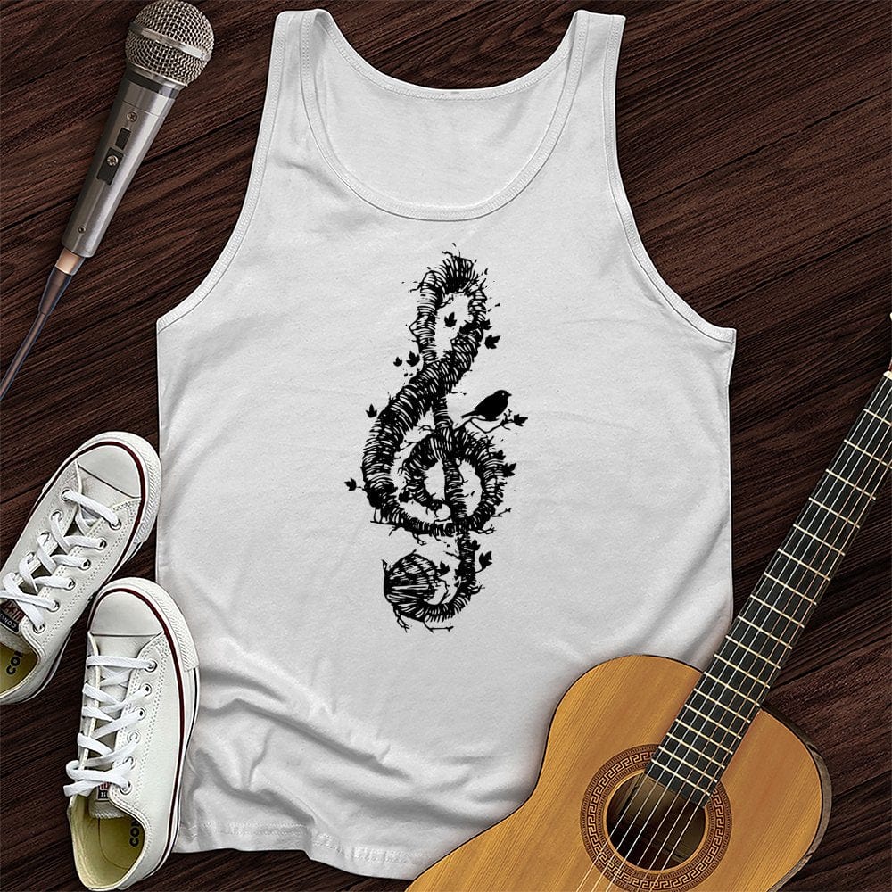 Printify Tank Top White / XS Treble Clef Bird Unisex Tank Top