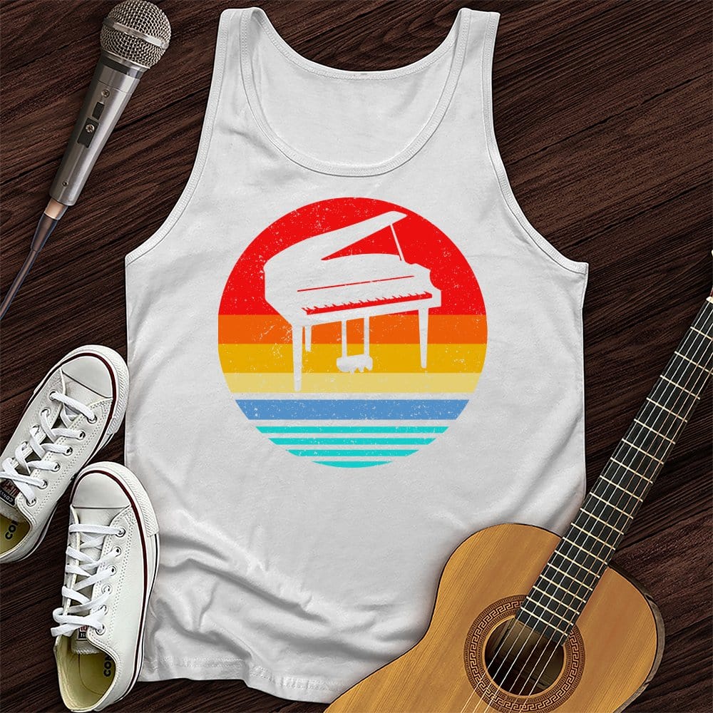 Printify Tank Top White / XS Vintage Piano Unisex Tank Top