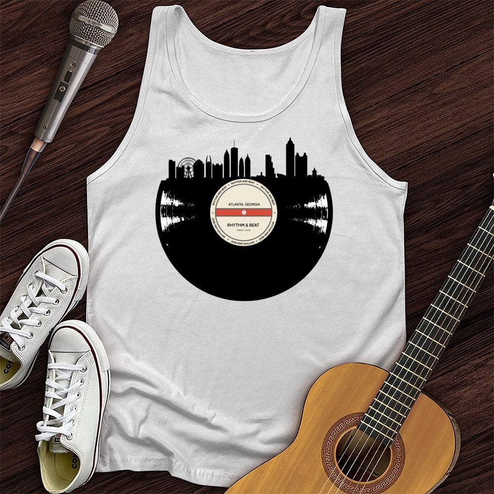 Printify Tank Top White / XS Vinyl Skyline Atlanta Unisex Tank