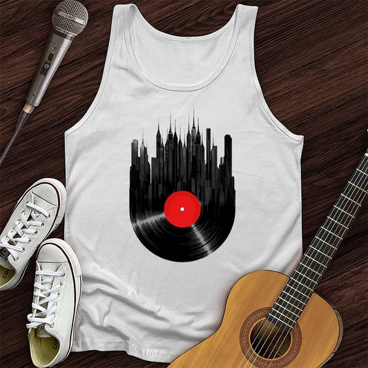 Printify Tank Top White / XS Vinyl Skyline Unisex Tank Top