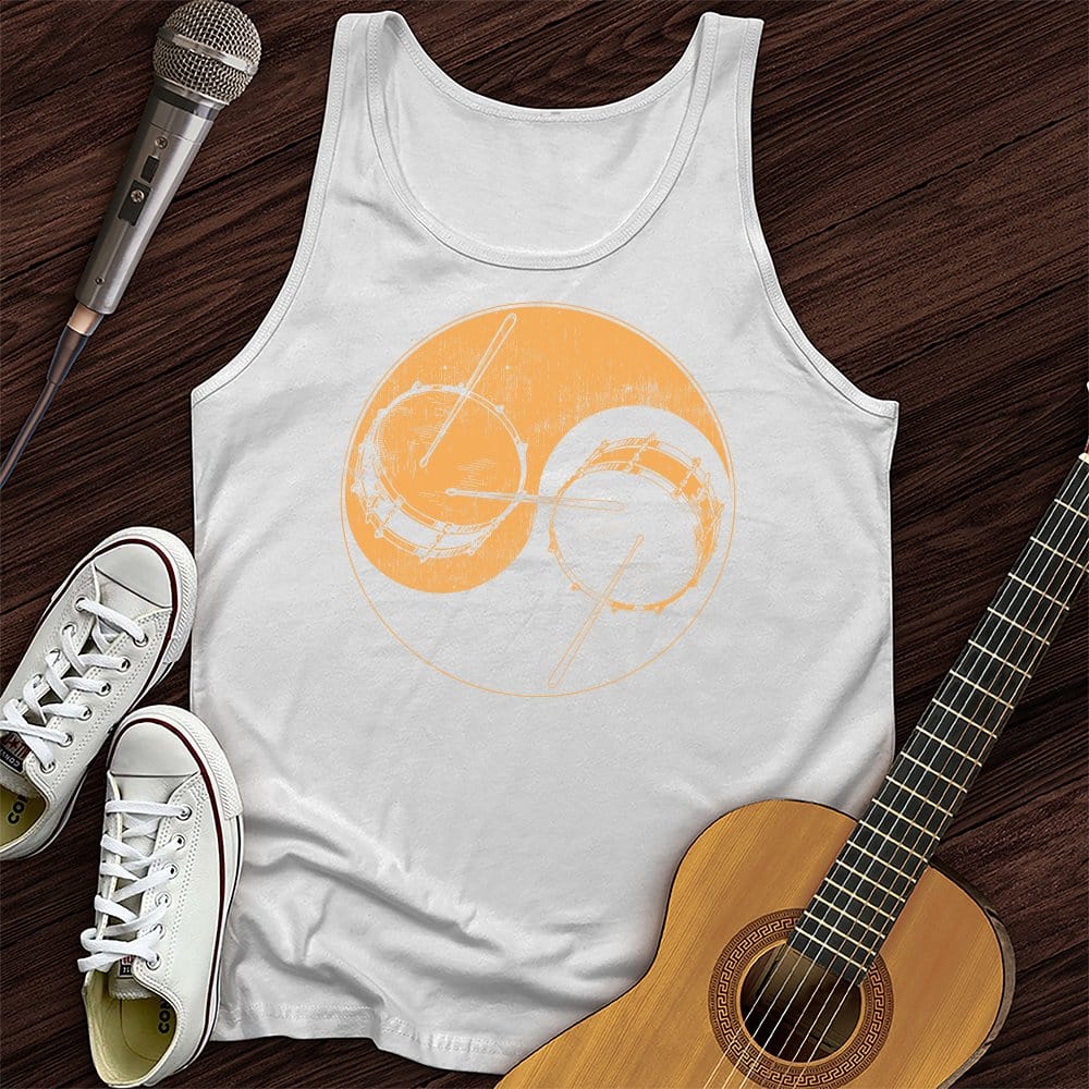 Printify Tank Top White / XS Yin Yang Drums Tank Top